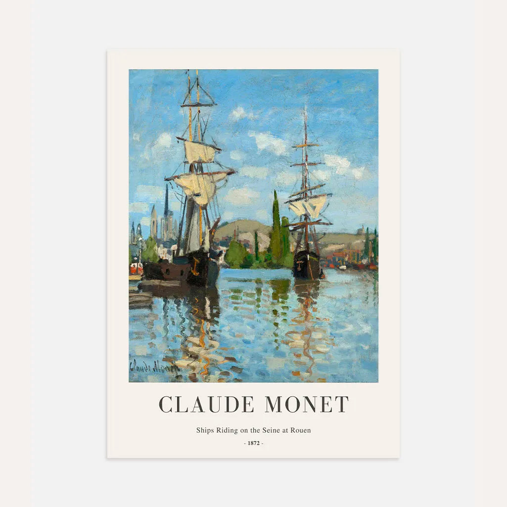 Claude Monet – Statki na Sekwanie w Rouen Plakat