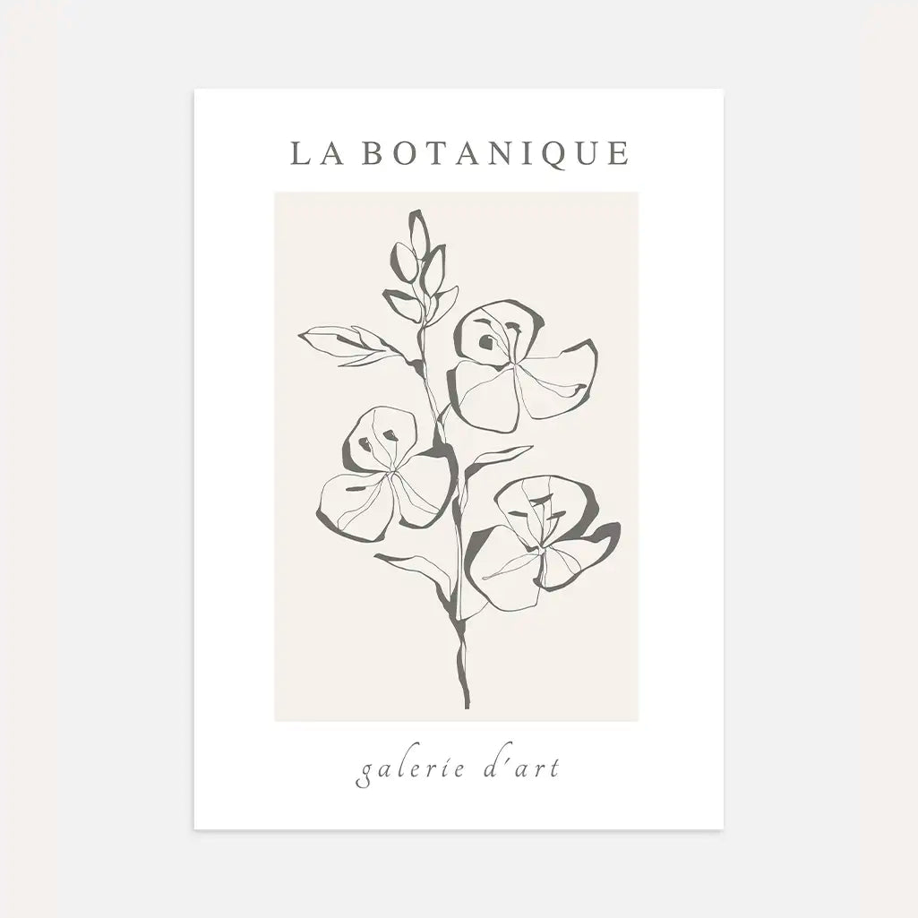 Linear Floral Finesse Poster