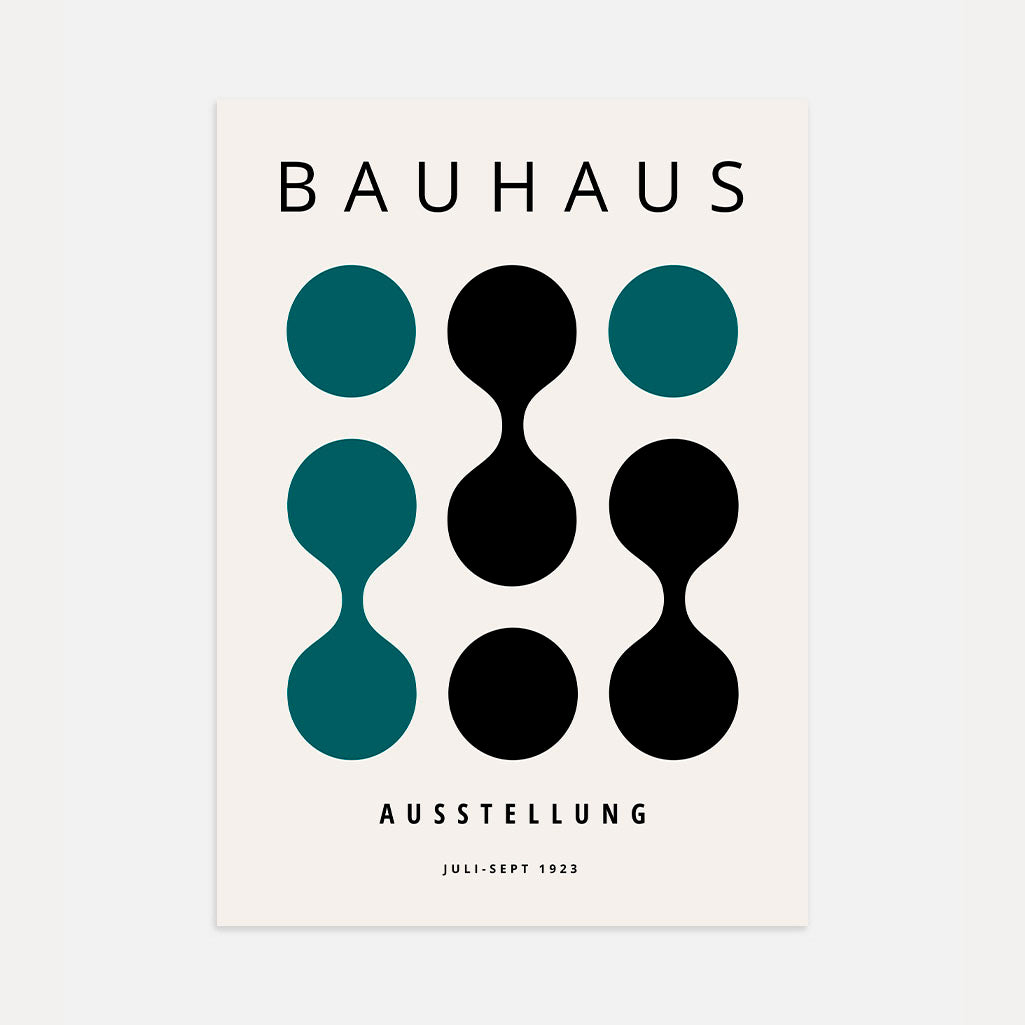 Bauhaus Turkusowy Kontrast Poster