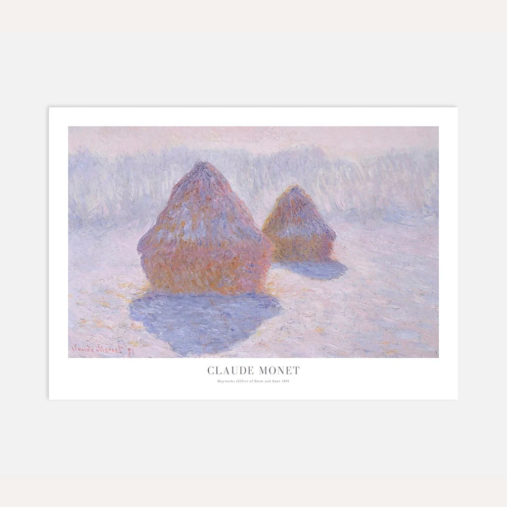 Plakat Claude Monet – Stogi siana, śnieg i słońce