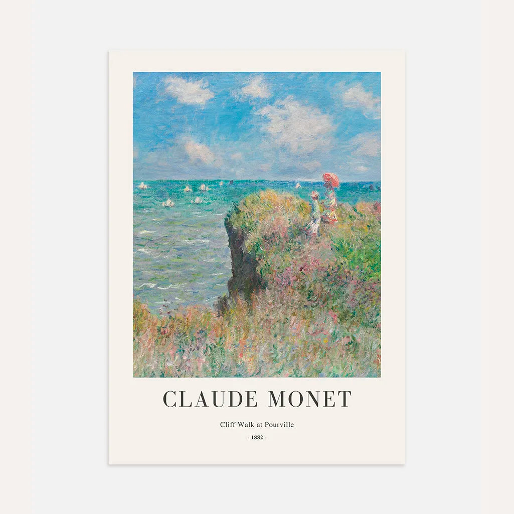 Claude Monet – Spacer po klifie w Pourville Plakat