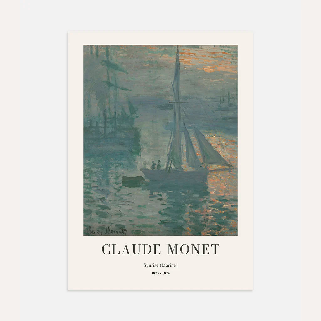 Plakat Claude Monet – Wschód słońca (Marine), 1873–1874