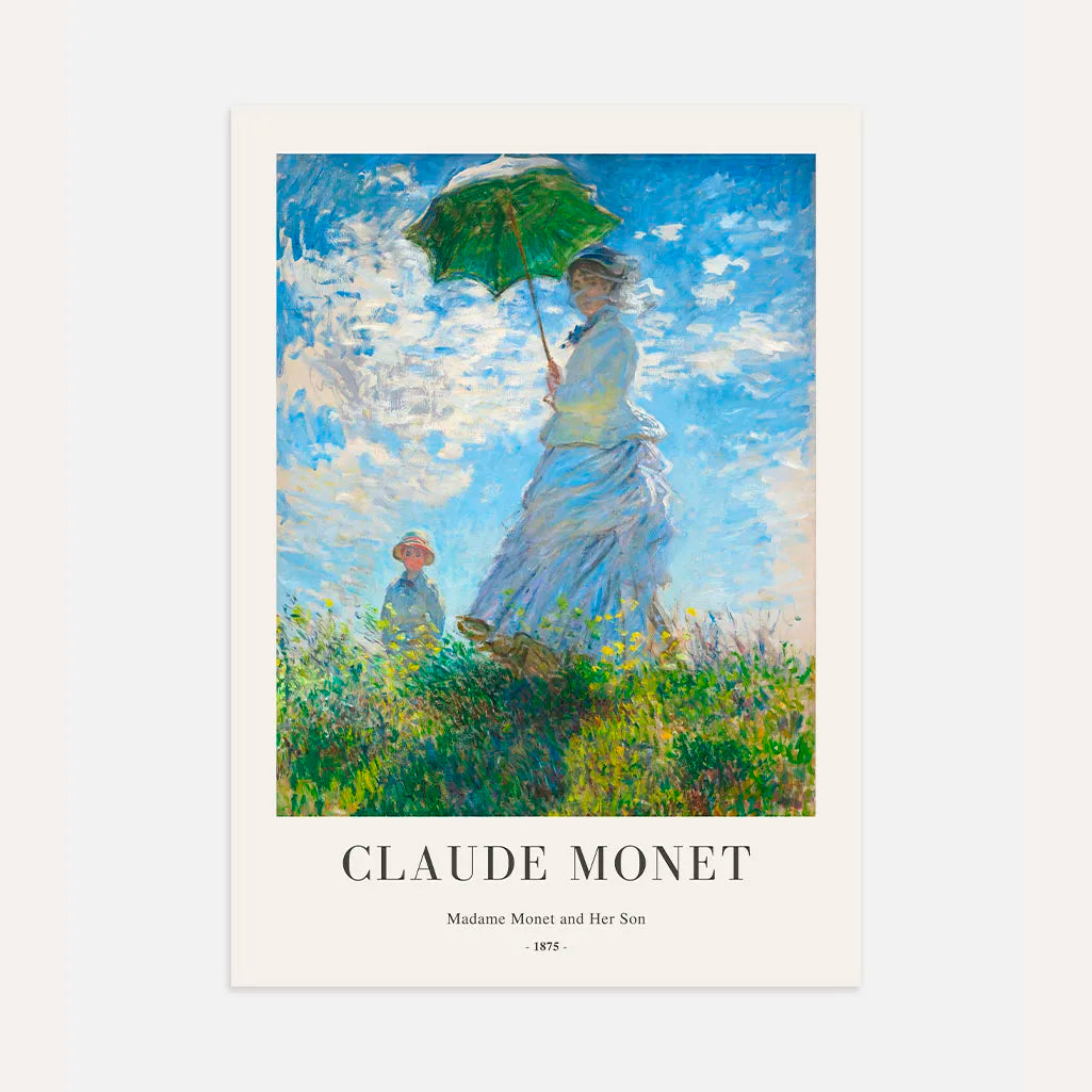 Claude Monet – Madame Monet z Parasolką Plakat 1875