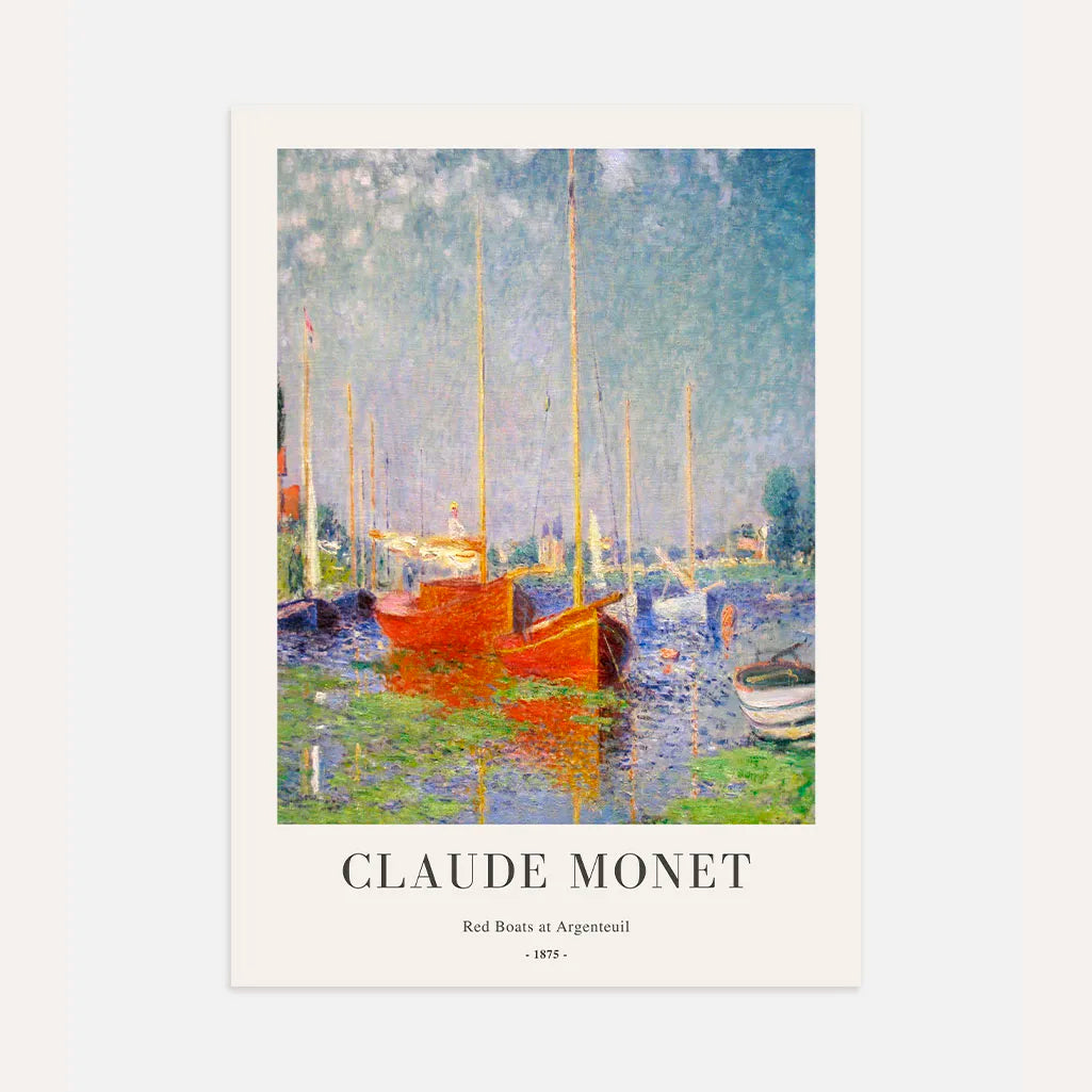 Plakat Claude Monet – Czerwone łodzie w Argenteuil