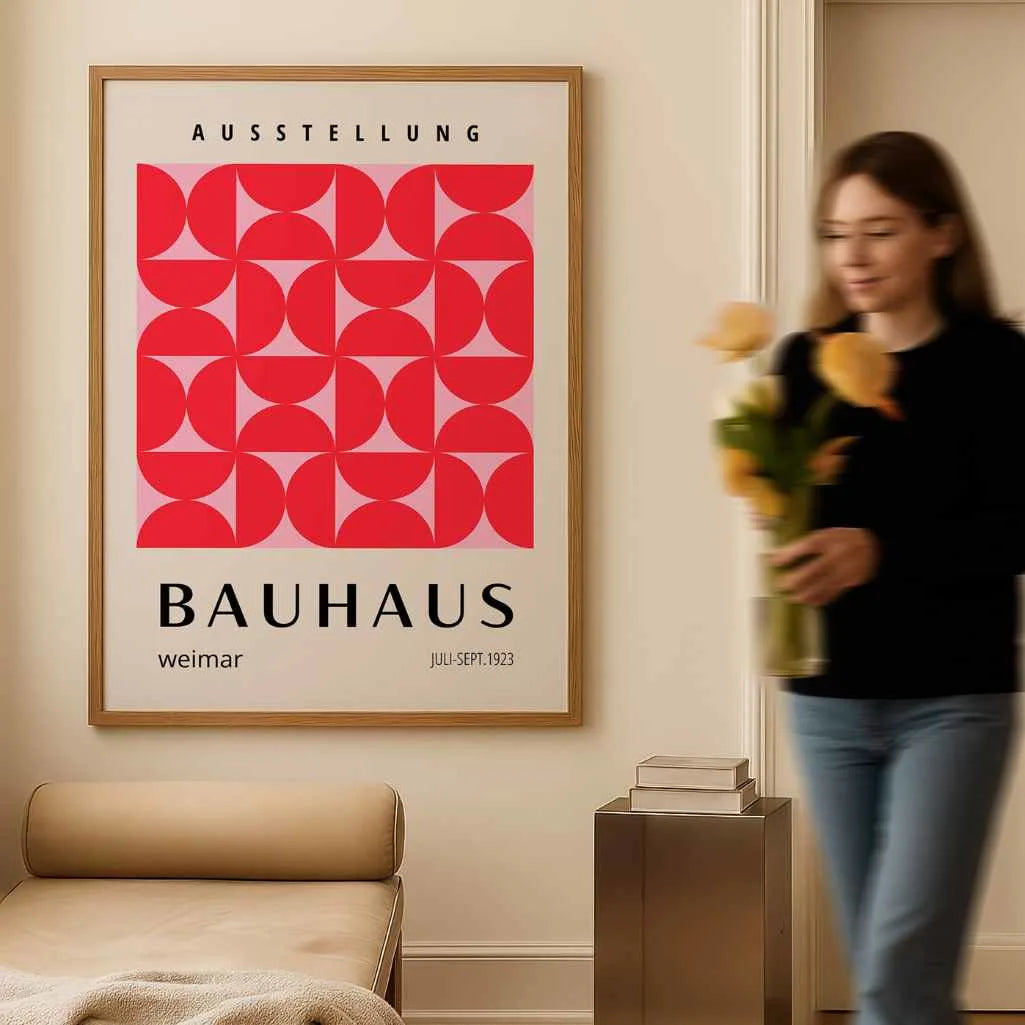 Bauhaus Czerwień Róż Plakat
