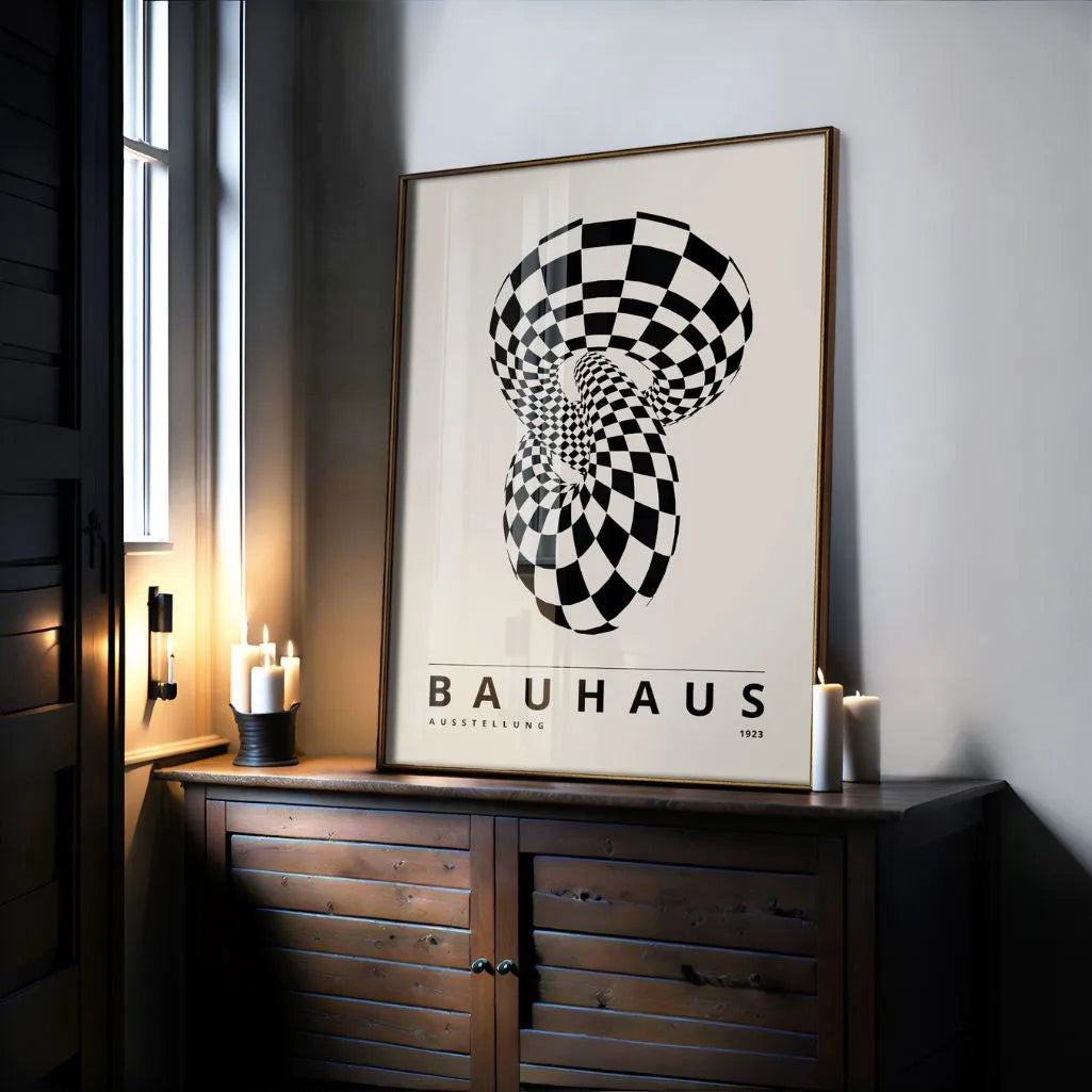 Bauhaus Beżowo-Czarny Plakat