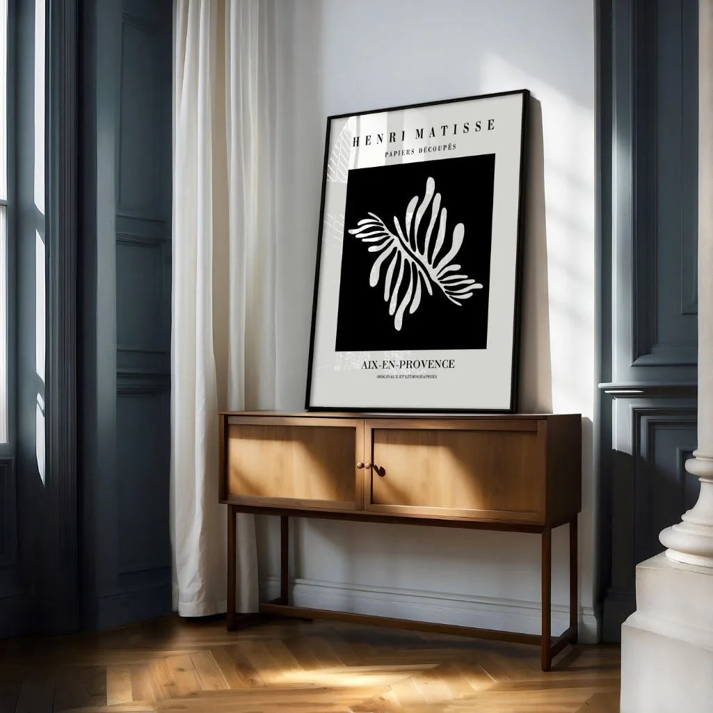 Plakat Matisse Biały Liść Na Czerni