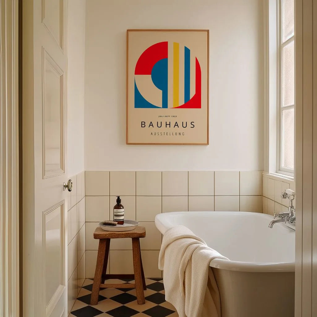 Bauhaus Czerwony Abstrakt Plakat