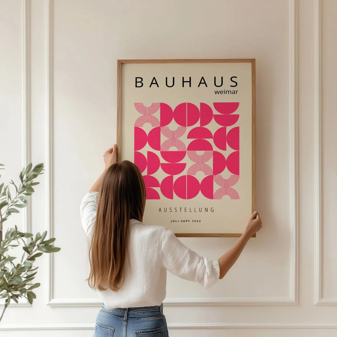 Bauhaus Różowe Półkule Plakat