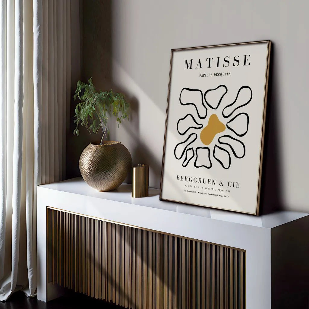 Plakat Matisse Kwiat Abstrakt Musztarda