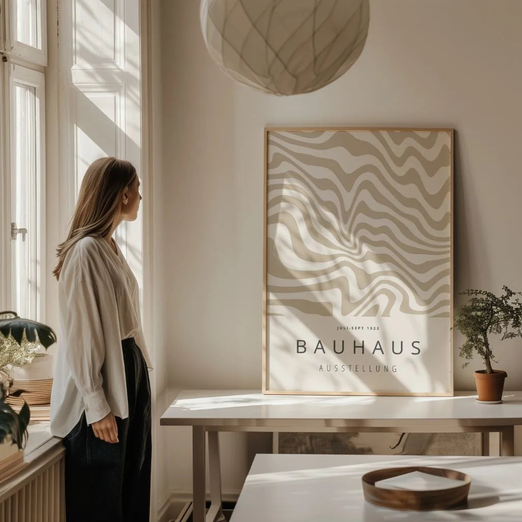 Bauhaus Beżowe Fale Plakat