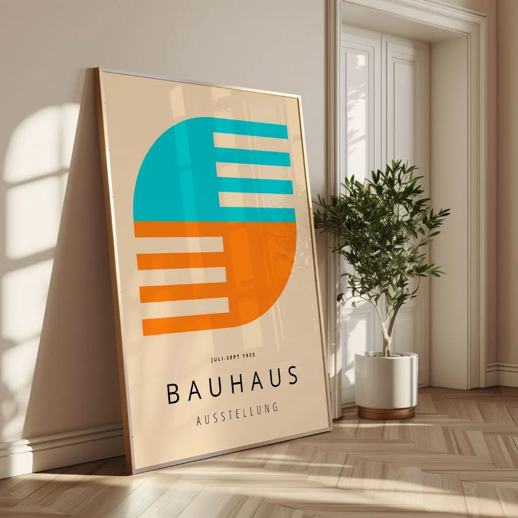 Bauhaus Turkusowo-Pomarańczowy Plakat