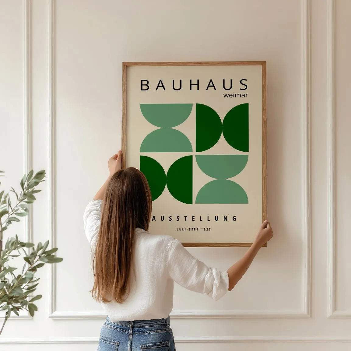 Plakat Bauhaus Zielone Elementy