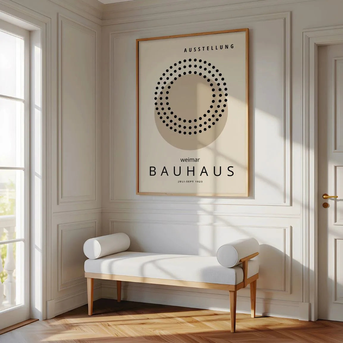 Beżowy Plakat Bauhaus z Kołami
