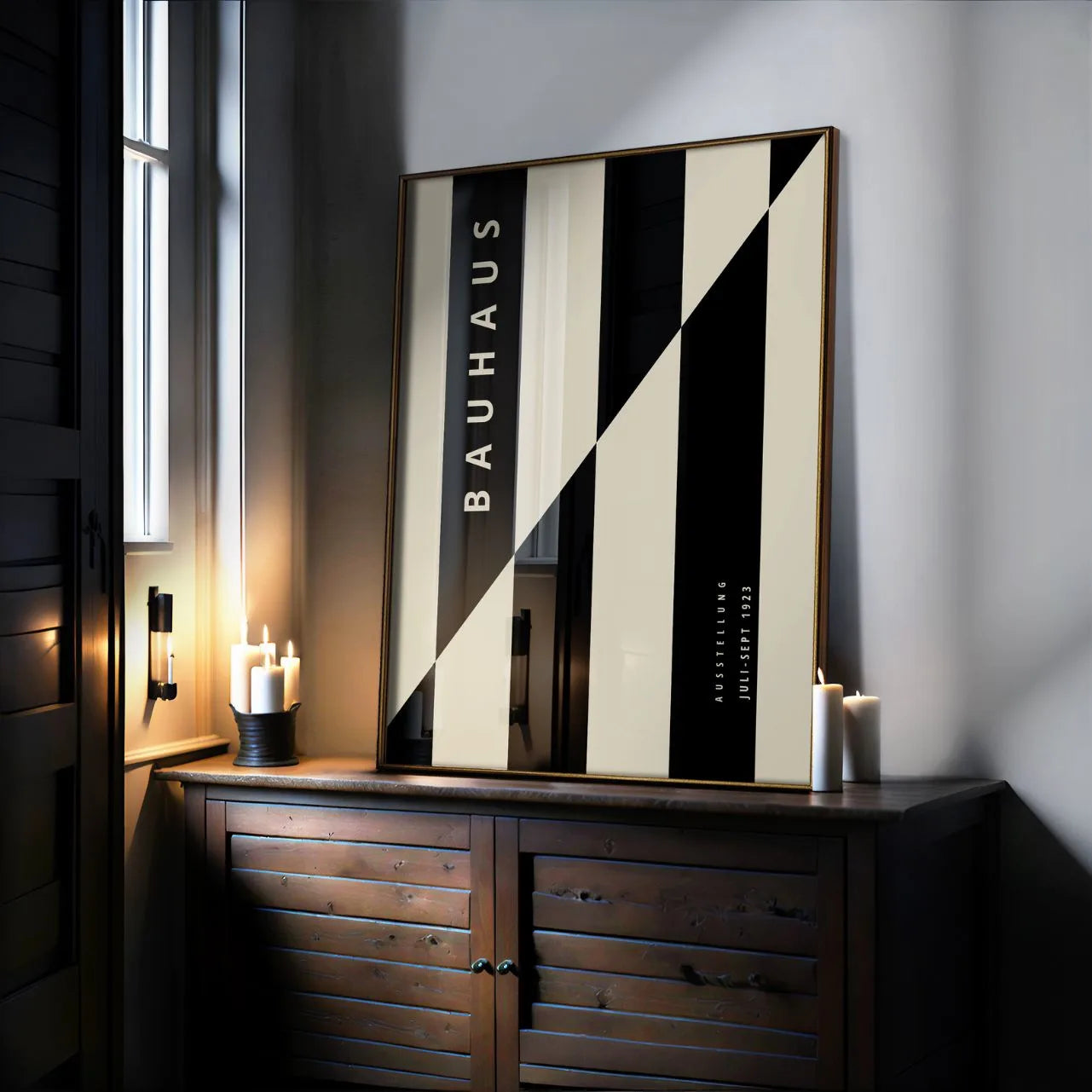 Bauhaus Czerń Beż Plakat