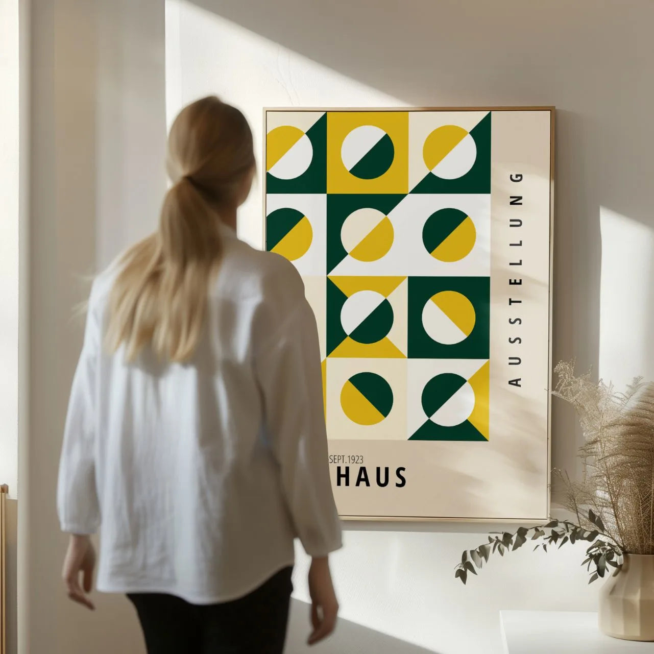 Bauhaus Zieleń Złoto Plakat