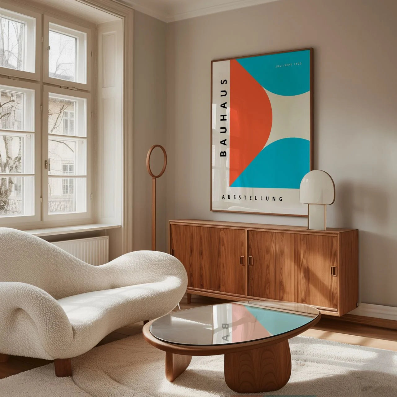Bauhaus Niebiesko-Czerwony Kontrast Plakat