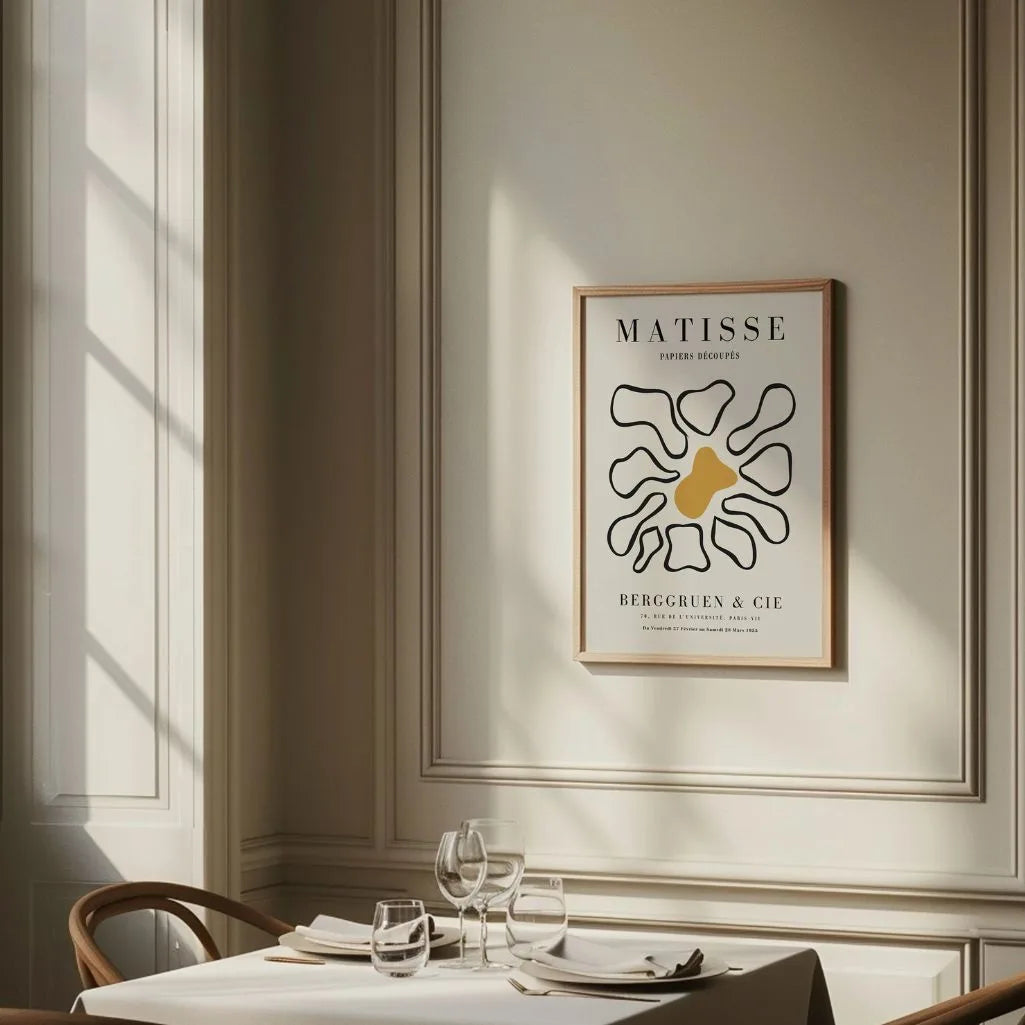 Plakat Matisse Kwiat Abstrakt Musztarda