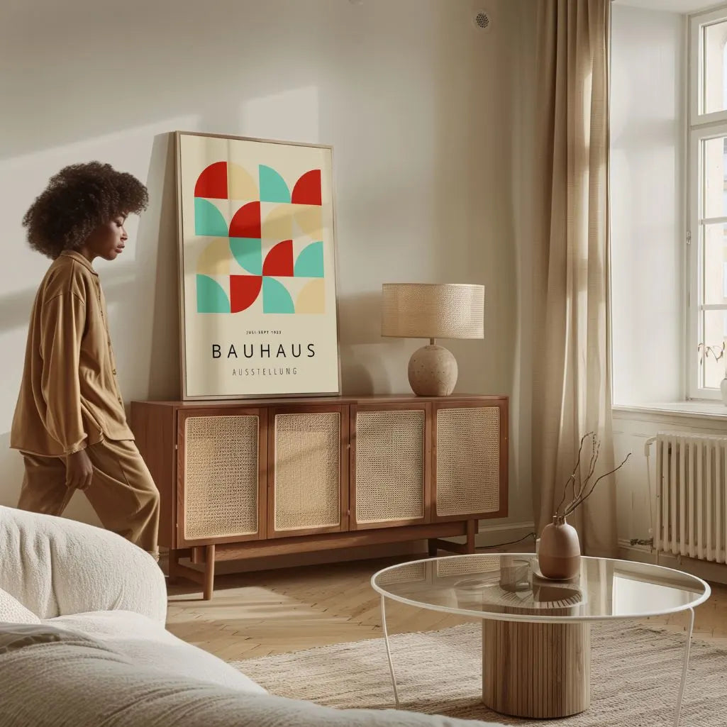 Bauhaus Turkus i Czerwień Plakat