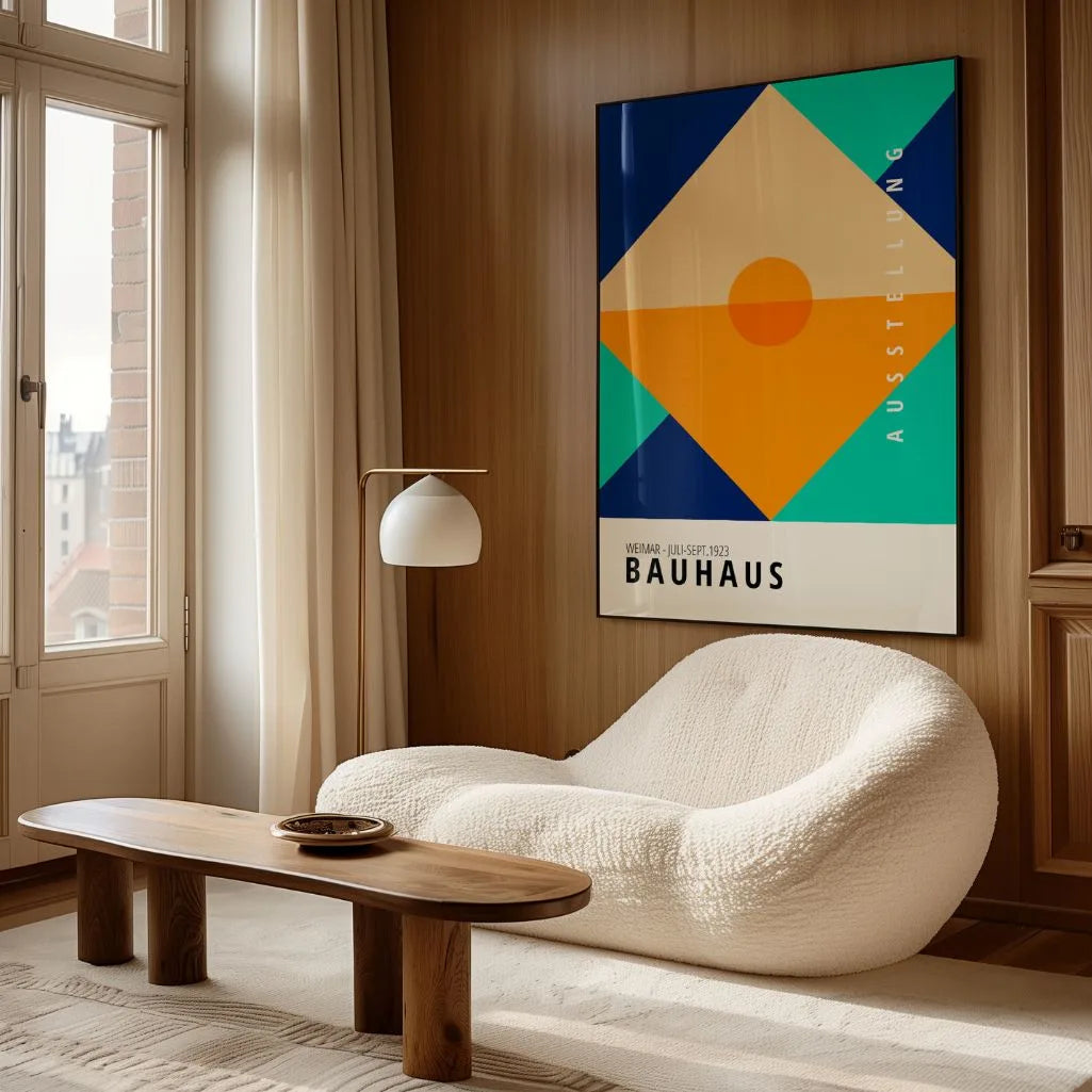Bauhaus Pomarańczowo-Turkusowy Plakat