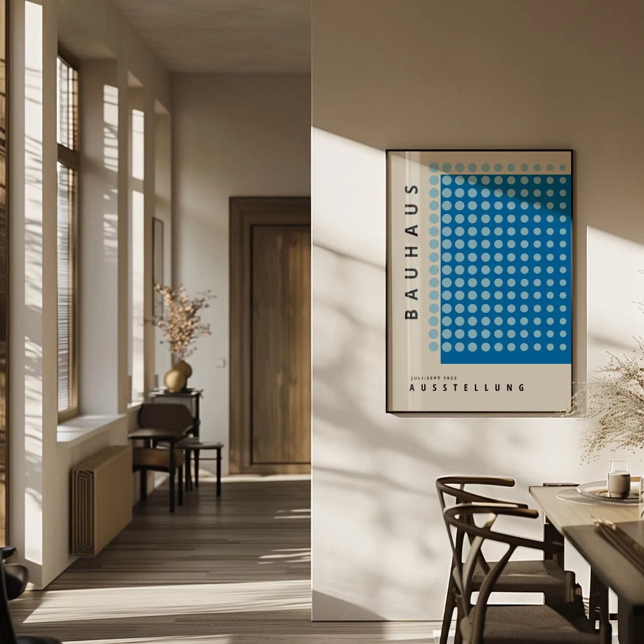 Bauhaus Niebieska Harmonia Plakat