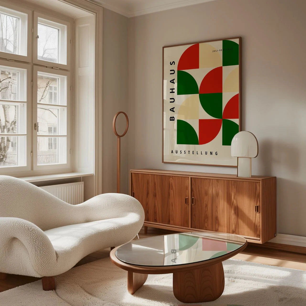 Bauhaus Czerwono-Zielony Kontrast Plakat