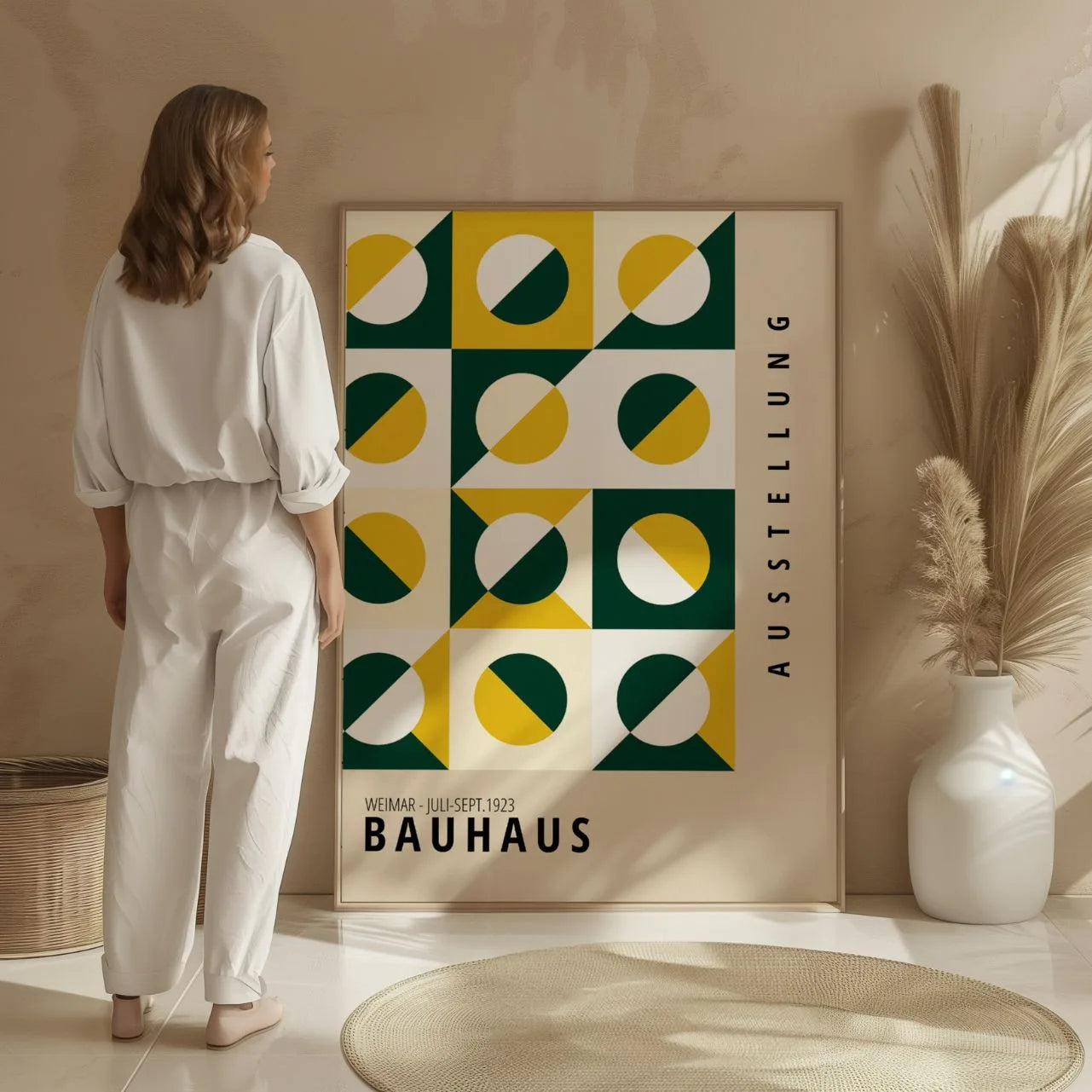 Bauhaus Zieleń Złoto Plakat