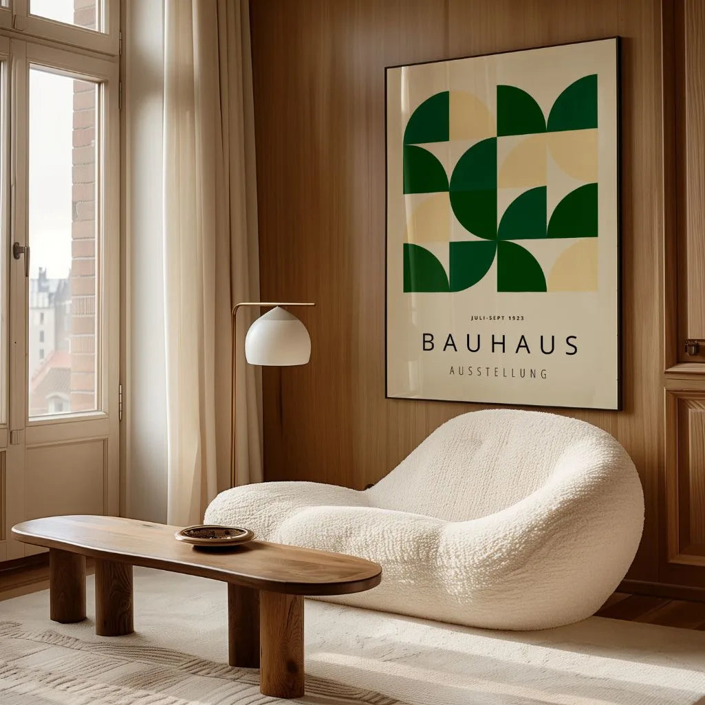 Bauhaus Zieleń i Beż Plakat