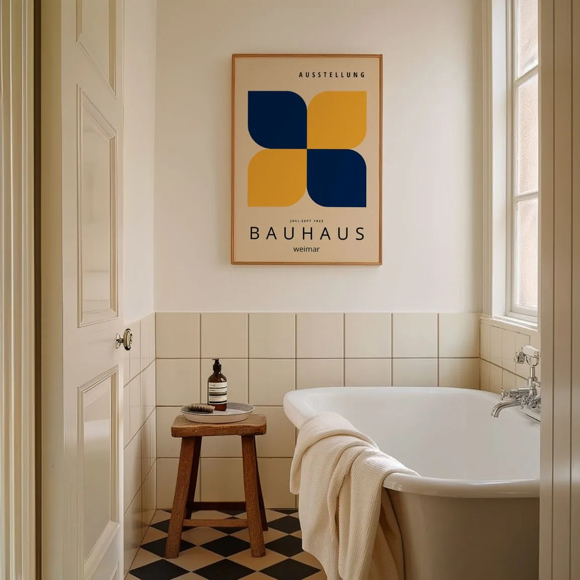 Bauhaus Żółć Granat Plakat