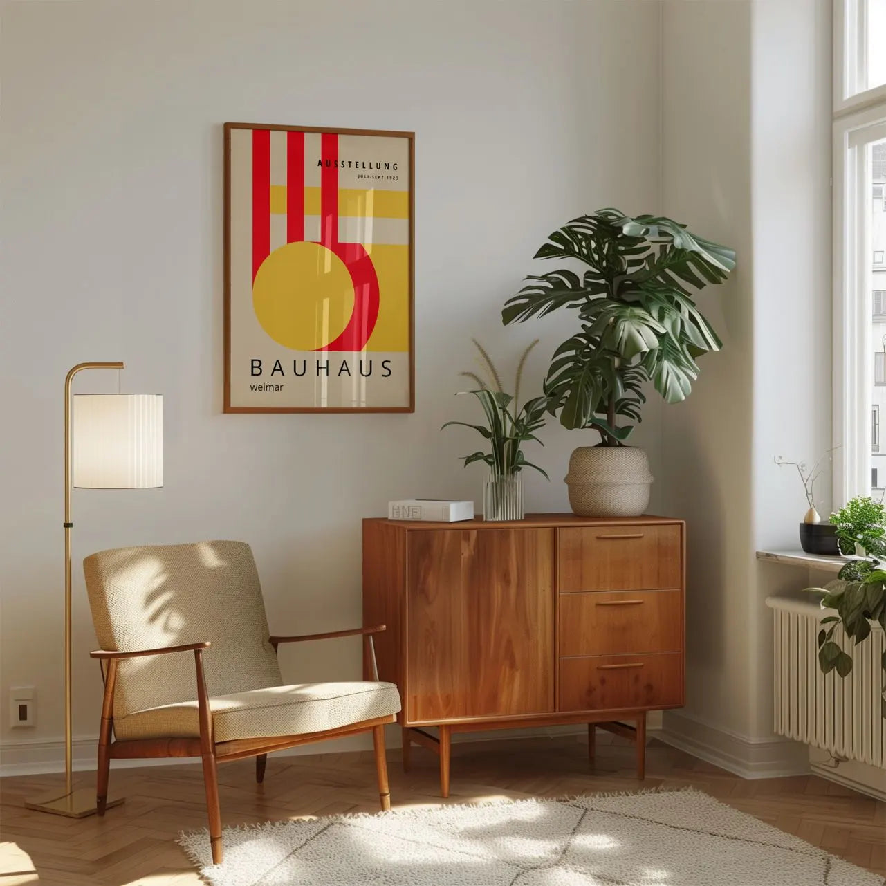 Bauhaus Czerwono-Żółta Energia Plakat