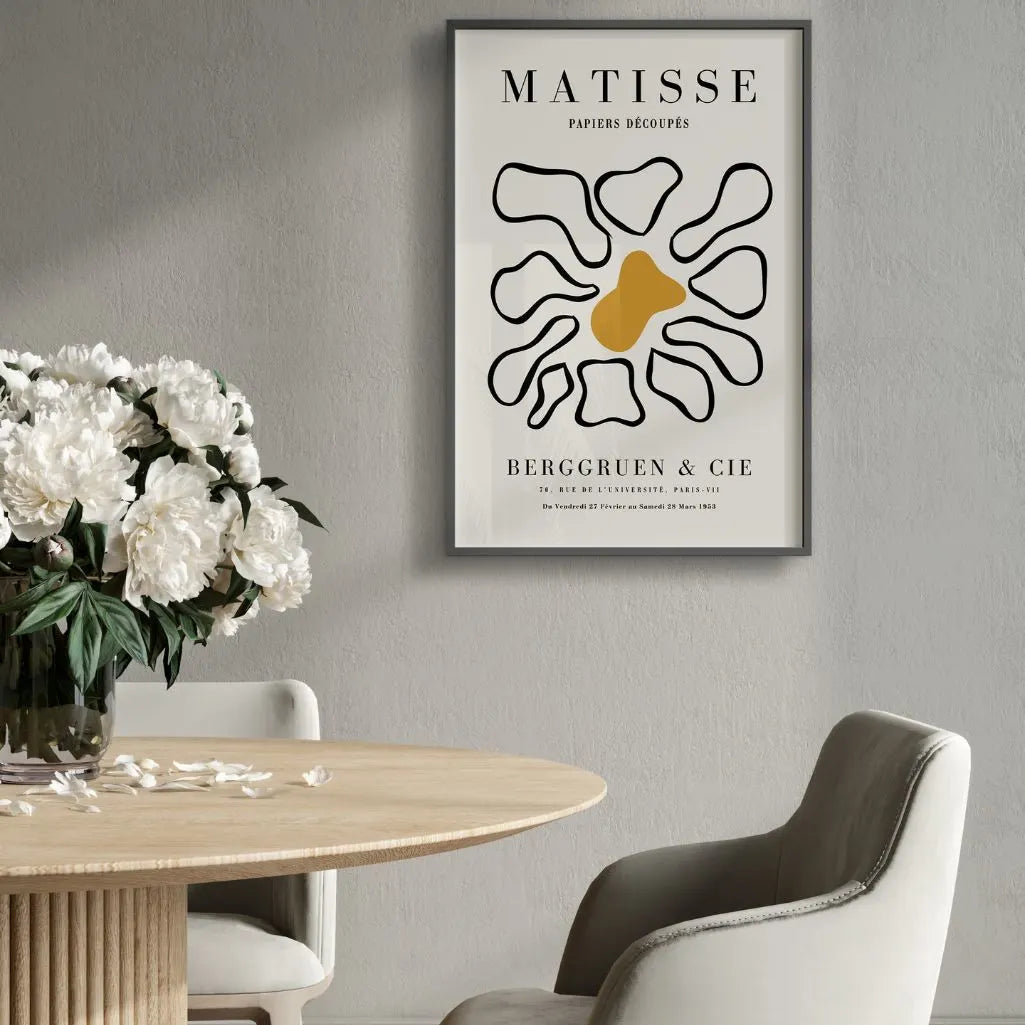 Plakat Matisse Kwiat Abstrakt Musztarda