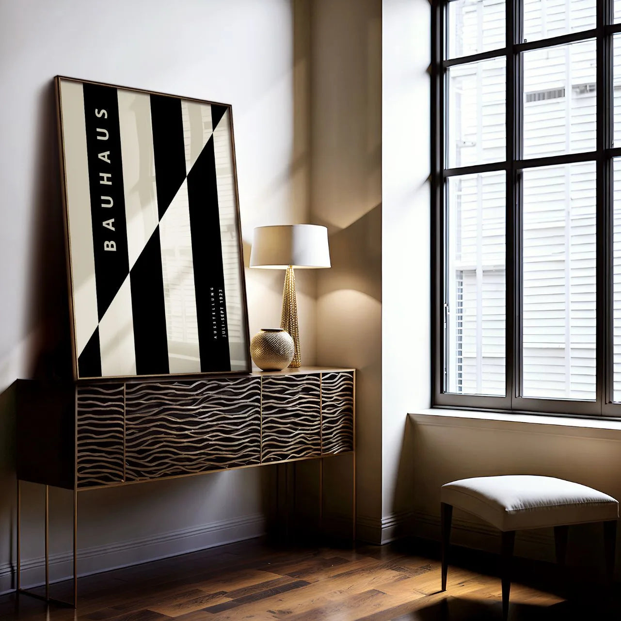 Bauhaus Czerń Beż Plakat