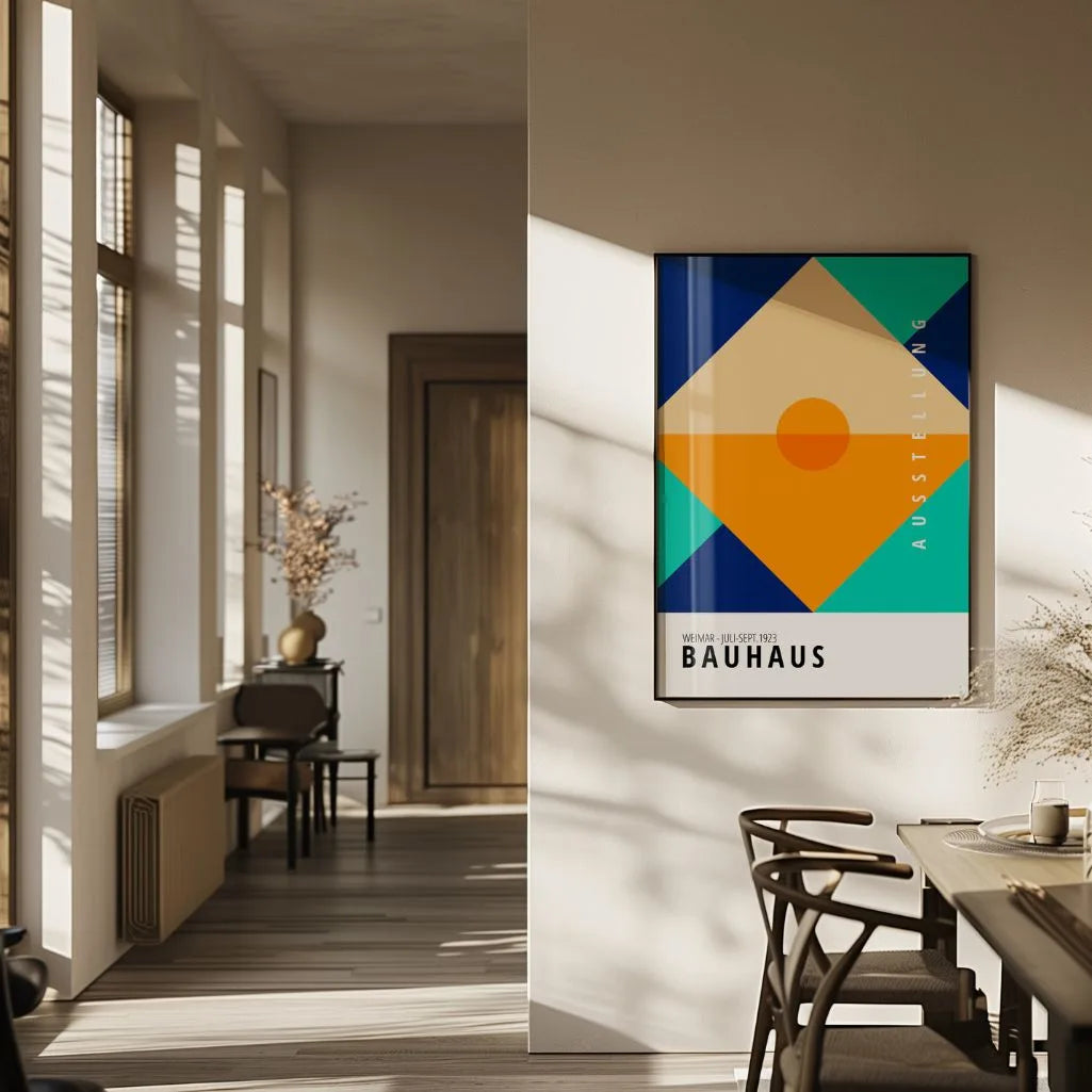 Bauhaus Pomarańczowo-Turkusowy Plakat