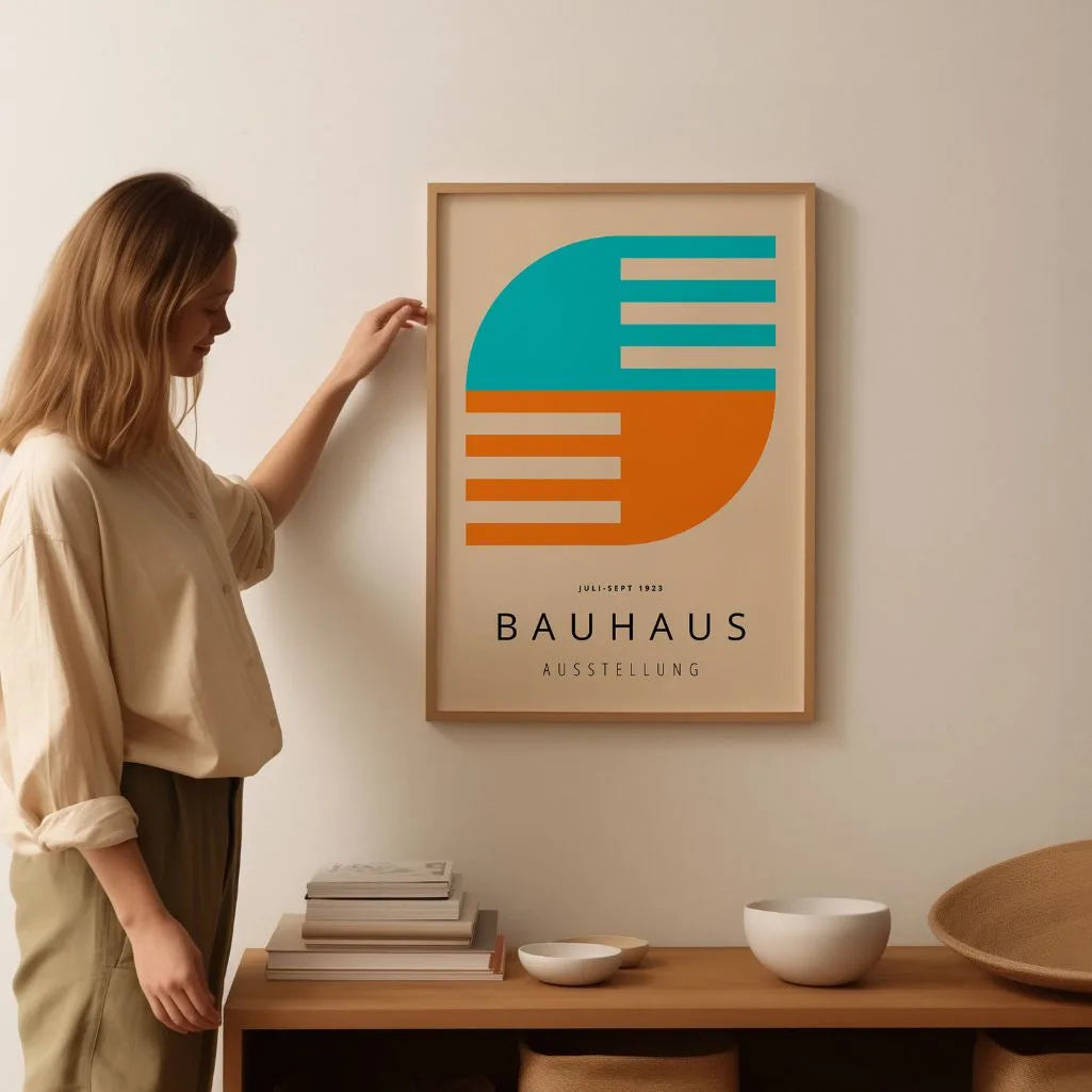 Bauhaus Turkusowo-Pomarańczowy Plakat