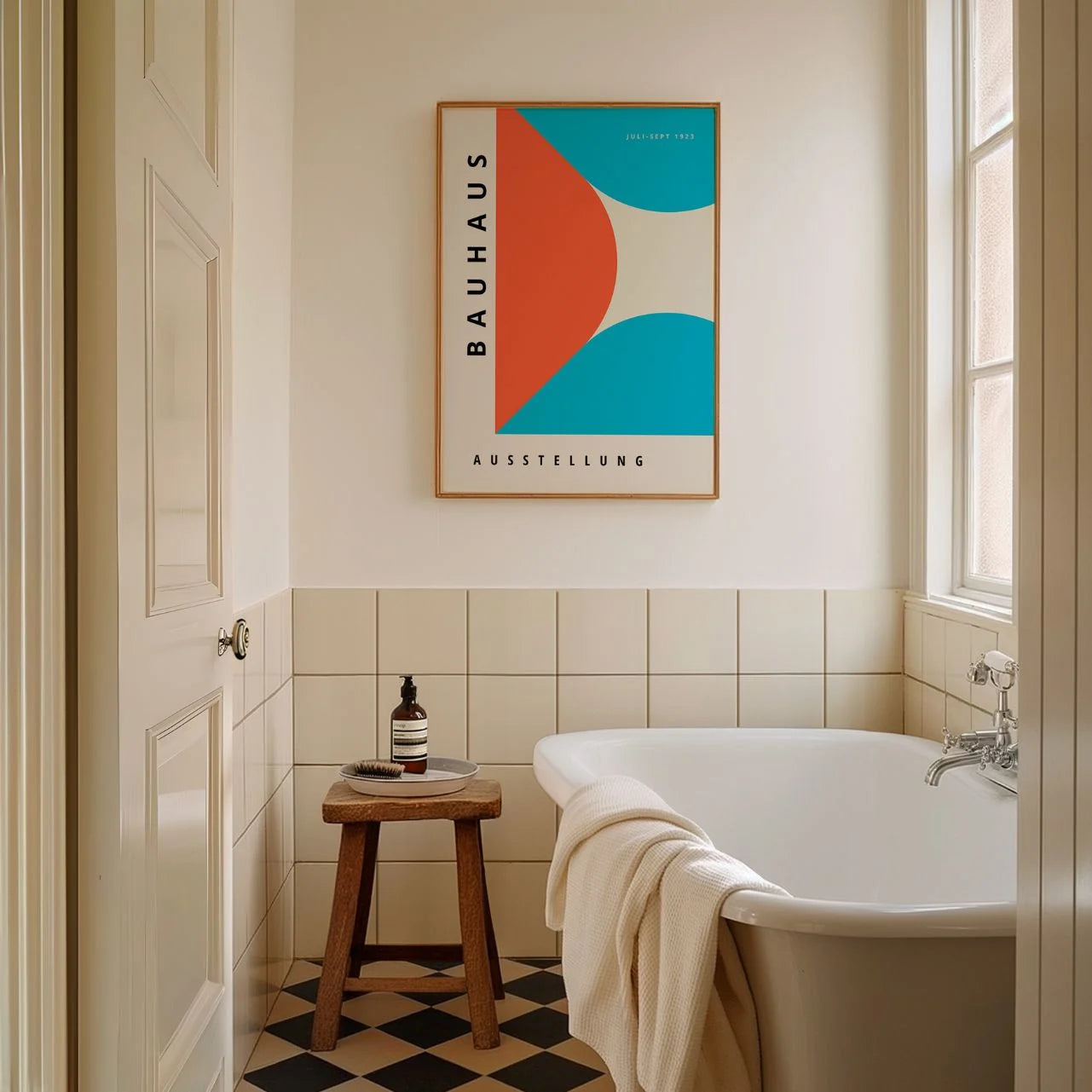 Bauhaus Niebiesko-Czerwony Kontrast Plakat