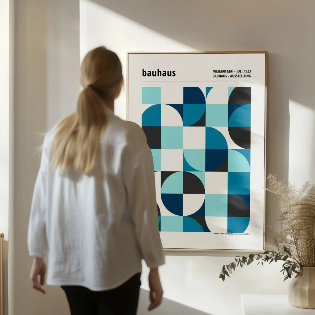 Bauhaus Niebieska Symetria Plakat
