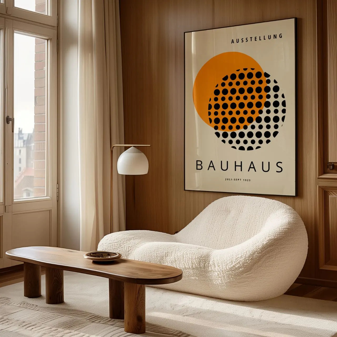 Bauhaus Pomarańcz Kropki Plakat