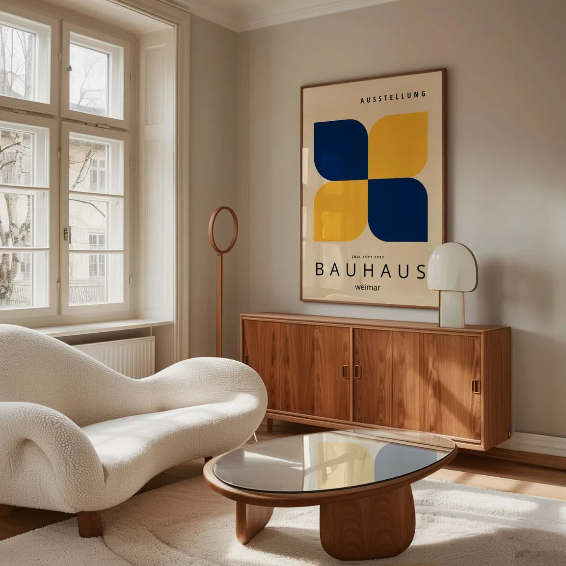 Bauhaus Żółć Granat Plakat