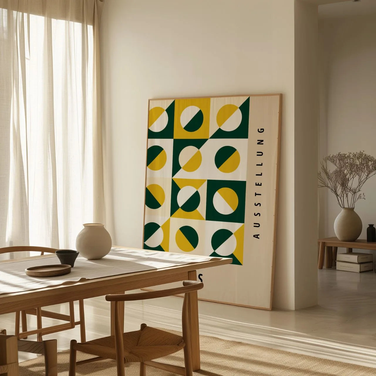 Bauhaus Zieleń Złoto Plakat