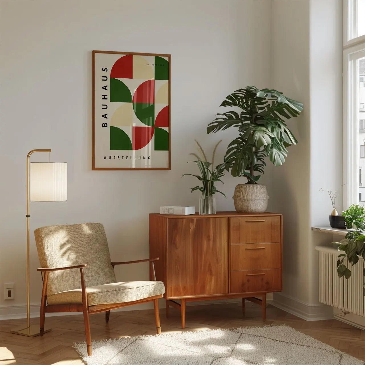 Bauhaus Czerwono-Zielony Kontrast Plakat