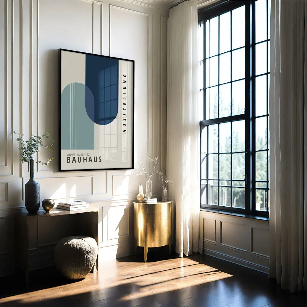 Bauhaus Niebiesko-Beżowy Plakat