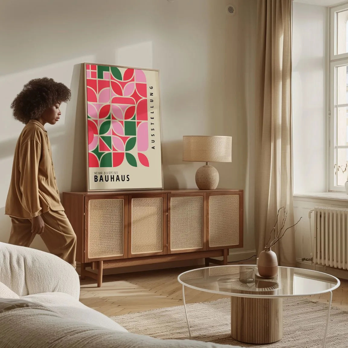 Bauhaus Zieleń Czerwień Plakat