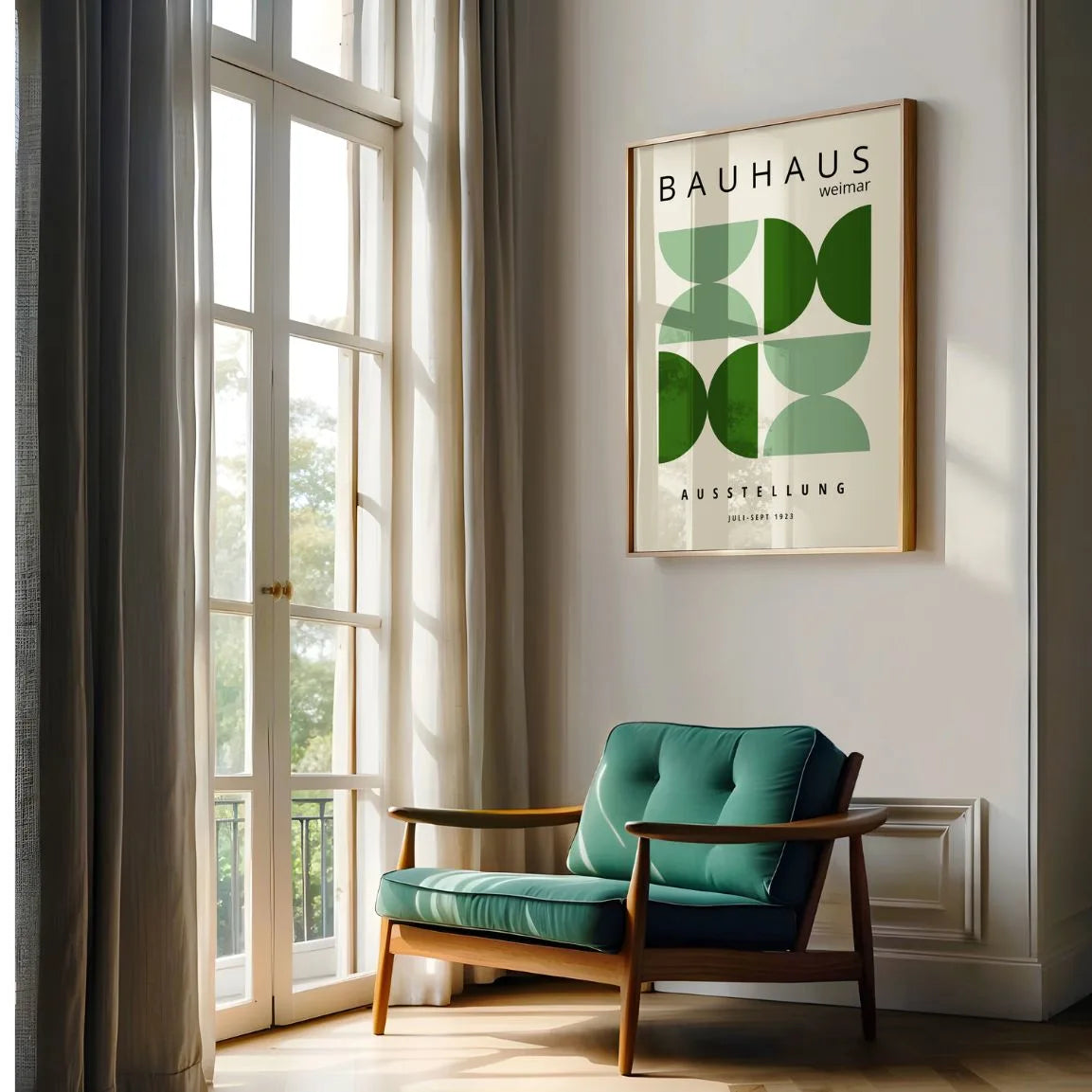 Plakat Bauhaus Zielone Elementy
