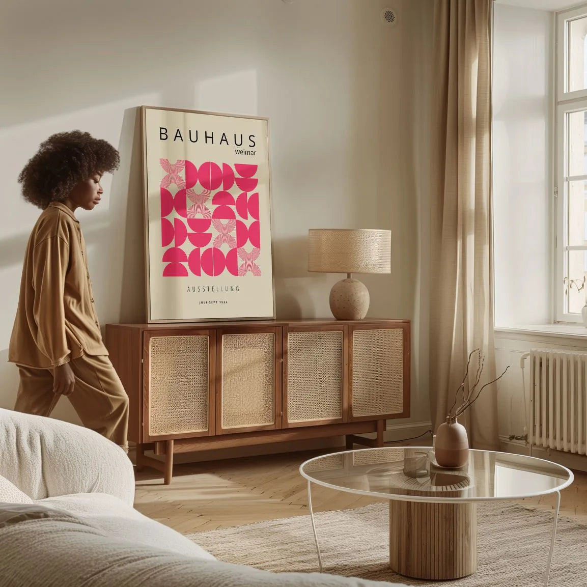 Bauhaus Różowe Półkule Plakat