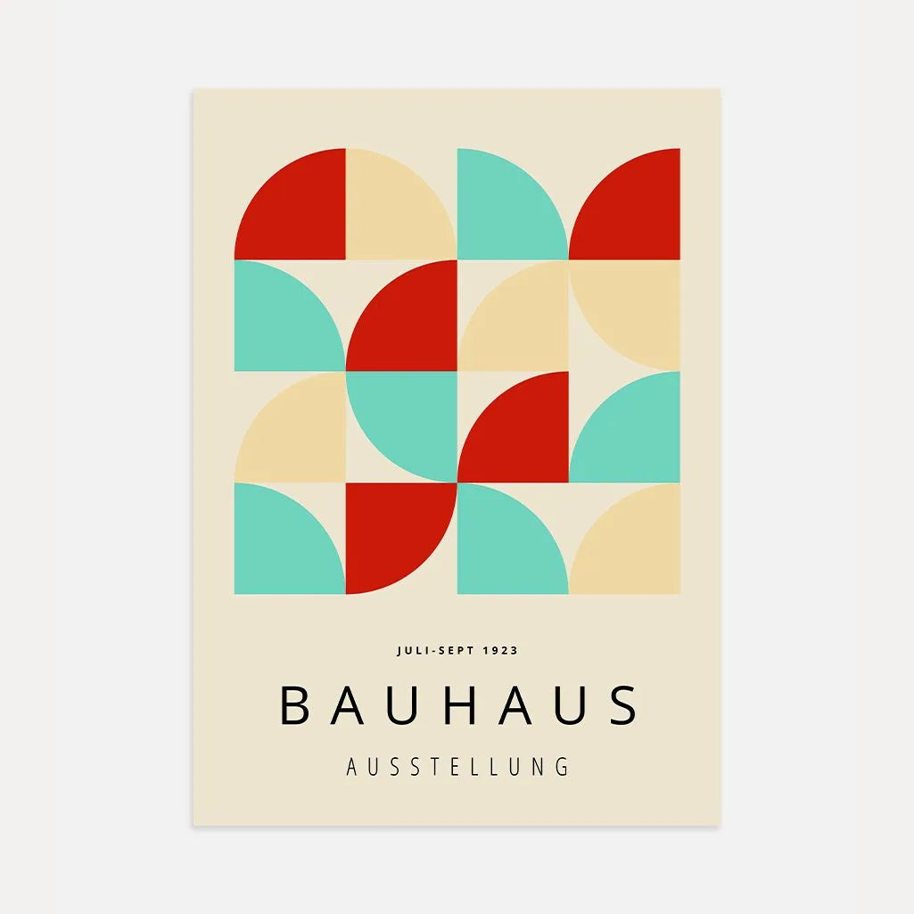 Bauhaus Turkus i Czerwień Plakat