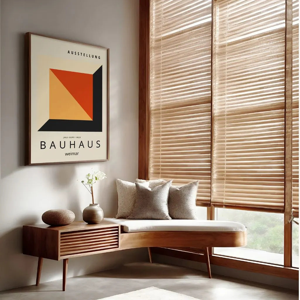 Plakat Bauhaus Czerwono-Pomarańczowy Sześcian