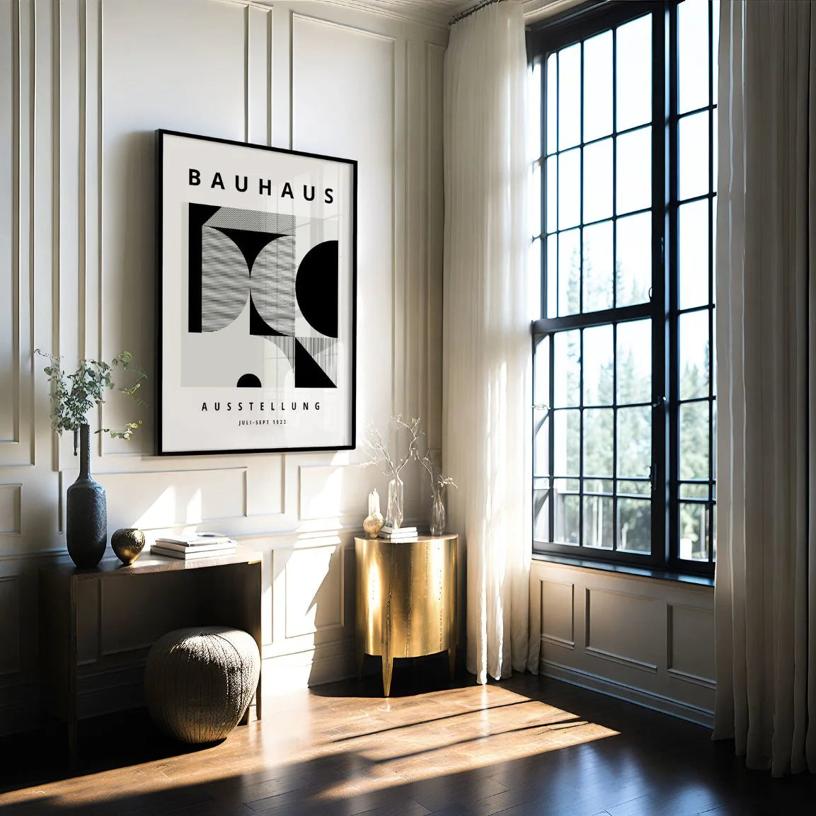 Plakat Bauhaus Czarne Formy Geometria