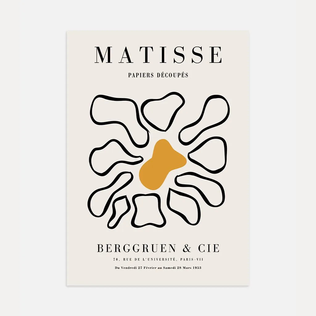 Plakat Matisse Kwiat Abstrakt Musztarda