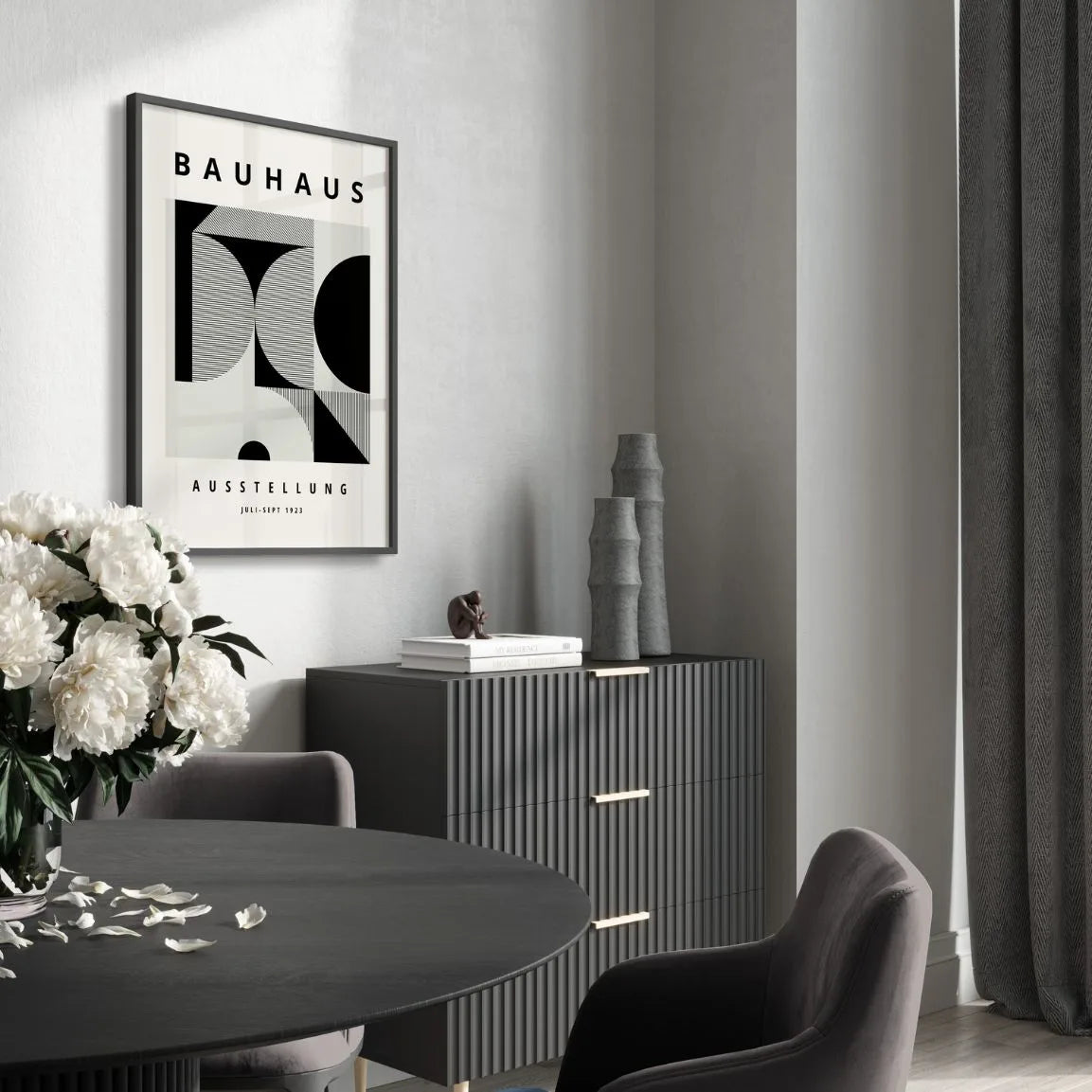 Plakat Bauhaus Czarne Formy Geometria