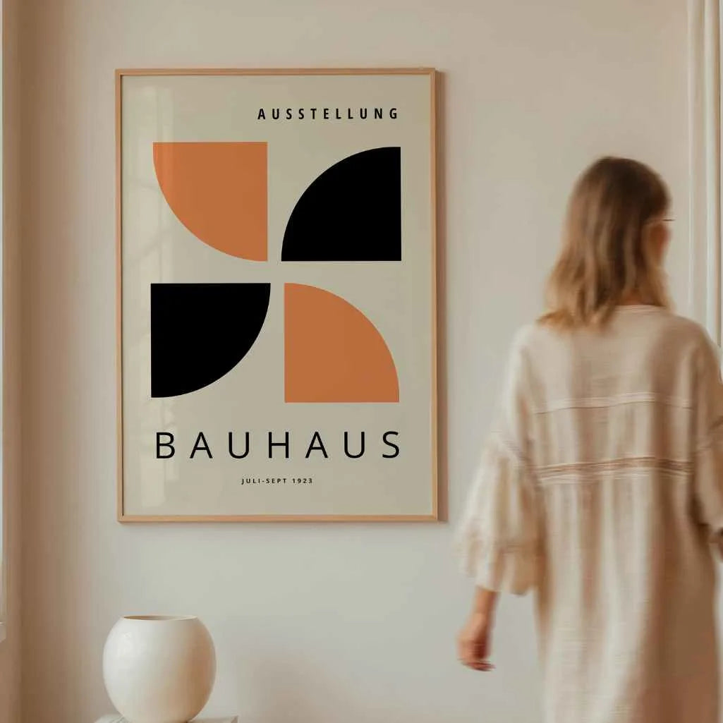 Bauhaus Pomarańcz Czerń Plakat